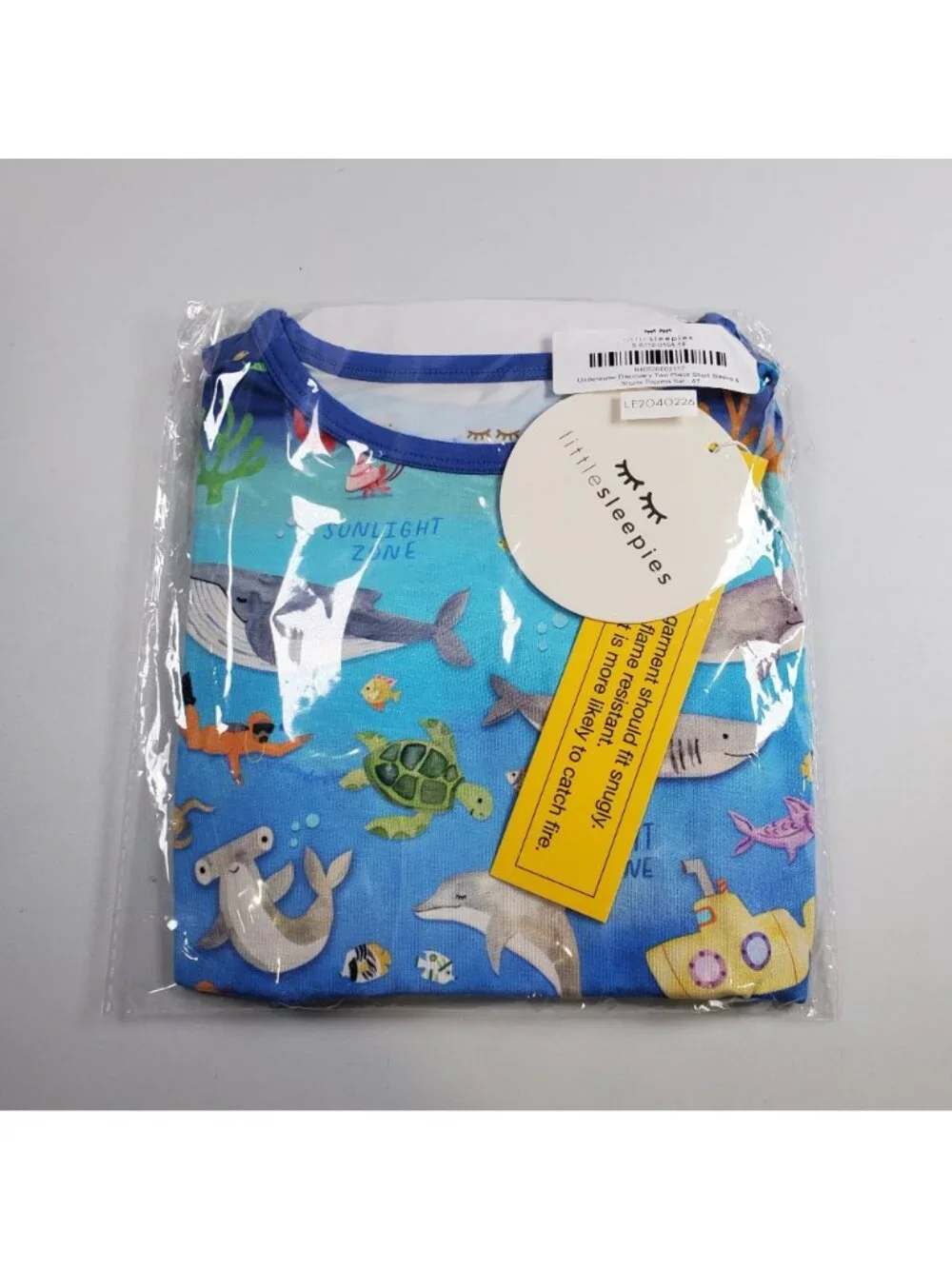 Little Sleepies Underwater Discovery Two Piece Pajama Set Kids Size 4T NWT